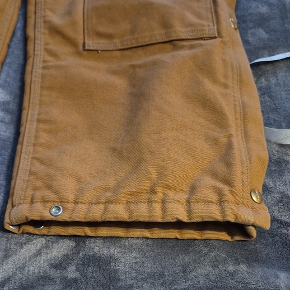 Carhartt R38 BRN Bib Overalls with Gold Accents - Picture 7 of 7